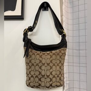 Vintage Y2K Coach Bleeker Bucket Shoulder Bag- Signature Canvas